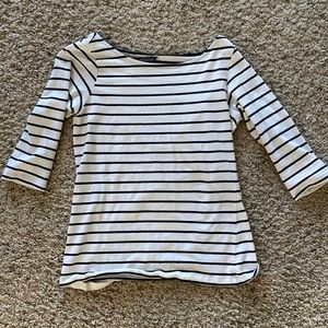French Connection Navy and Striped Shirt XS